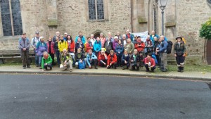 Klimapilger vor der Stadtkirche Spangenberg